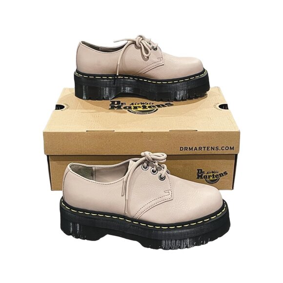 Dr. Martens 1461 Platform Oxfords — Vintage Taupe Leather — Women’s 8 NIB - Picture 4 of 13